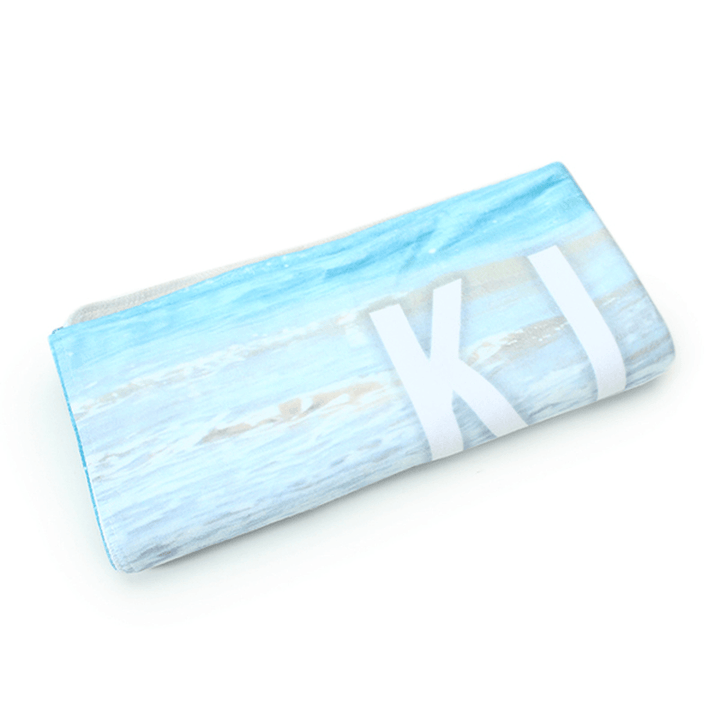 70X140Cm Polyester Fiber English Words Pattern Beach Spa Yoga Towel Soft Reactive Print Bath Towels - MRSLM