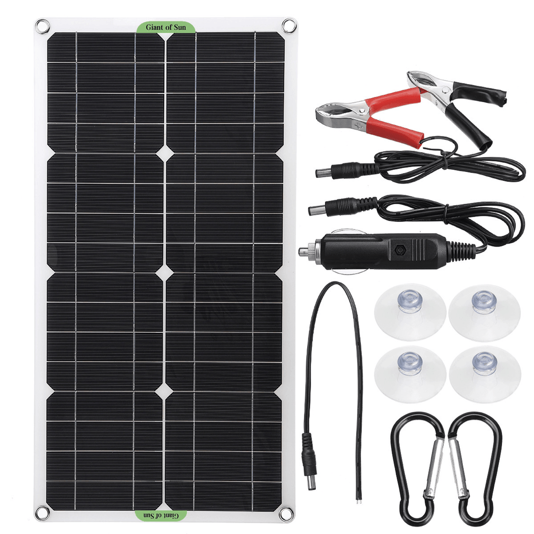 12V 30W Solar Panel Kit Complete 10A 30A 50A 60A Controller RV Camping Car Boat Battery Phone USB Solar Power Bank Charger 12V - MRSLM