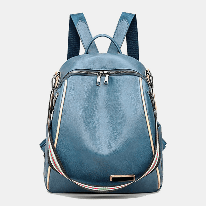 Women PU Leather Multi-Carry Casual Outdoor School Bag Backpack Shoulder Bag - MRSLM