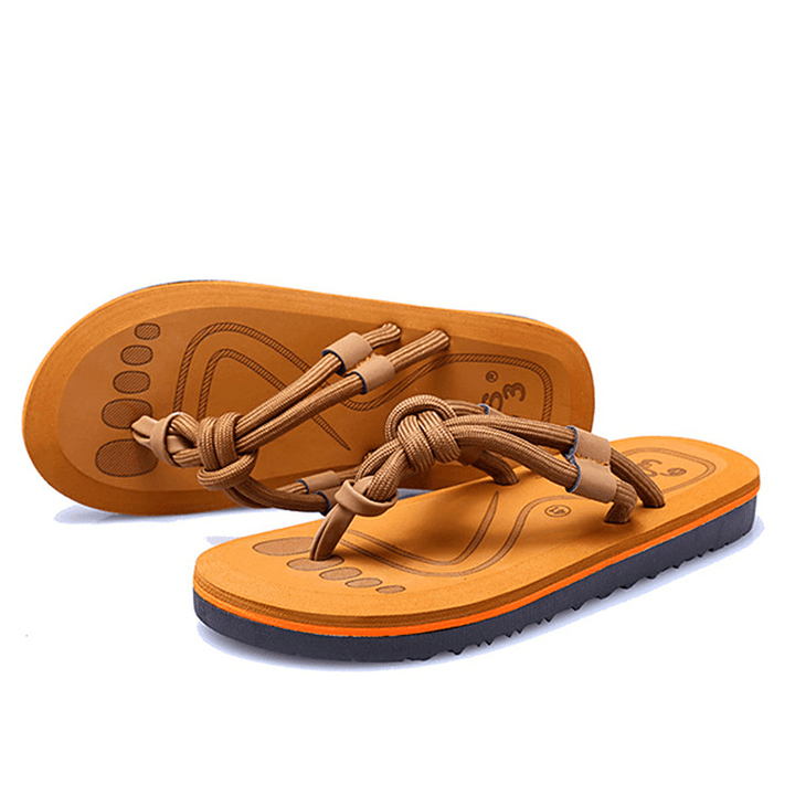 Men Soft Sole Clip Toe Slippers Summer Beach Shoes - MRSLM