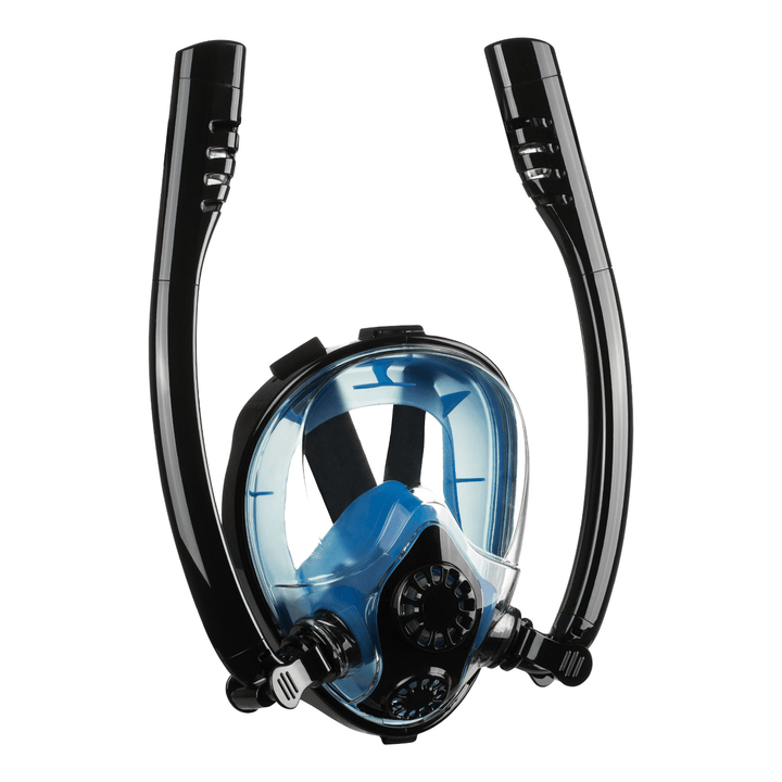 Antifog Double Tube Full Face Snorkel Scuba Diving Mask Swim Breathing Goggles with Camera Mount - MRSLM