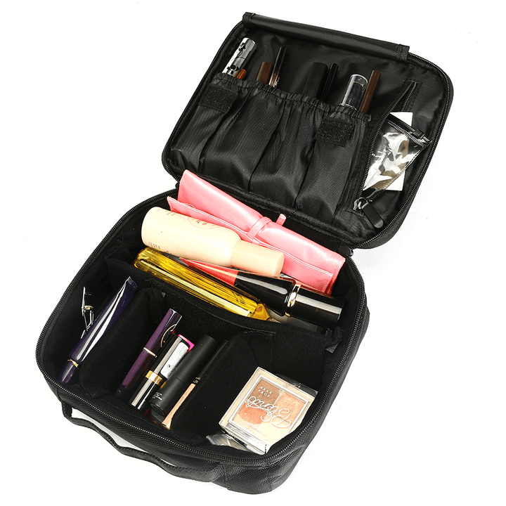 Double Deck Ladies' Waterproof Cosmetic Suitcase Fashionable Portable Cosmetic Storage Bags for Makeup Artist Traveling - MRSLM