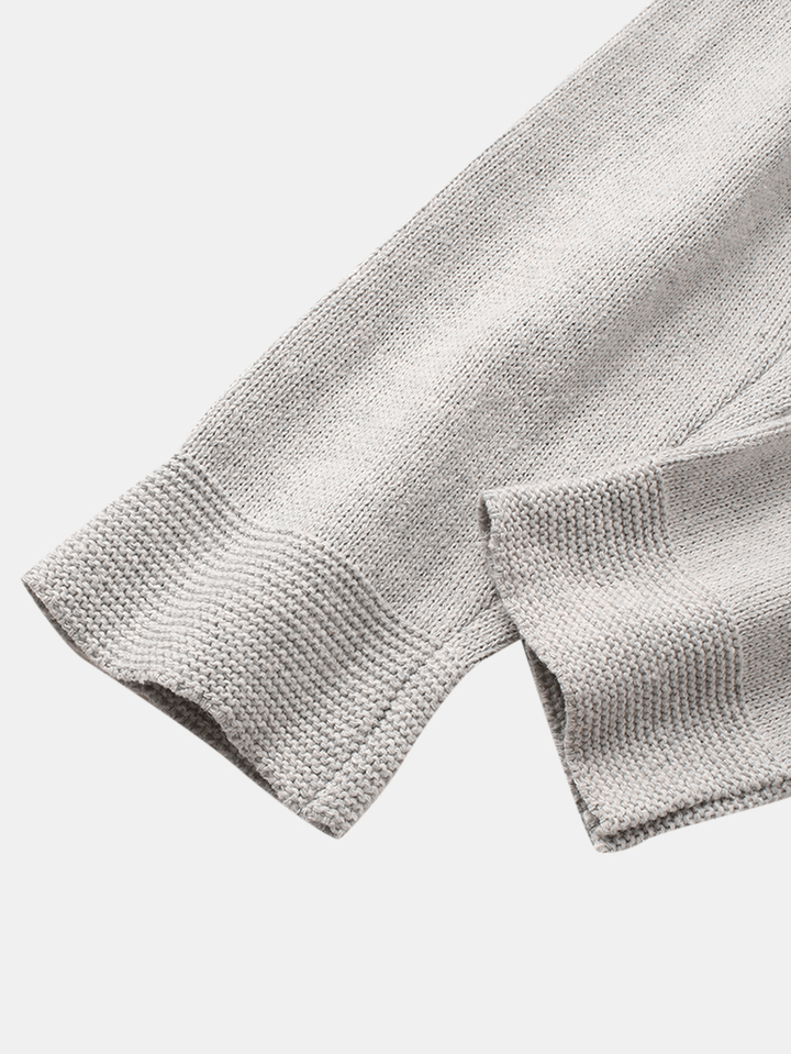 Mens Vintage Pattern Knit Button Front Casual Raglan Sleeve Cardigans - MRSLM