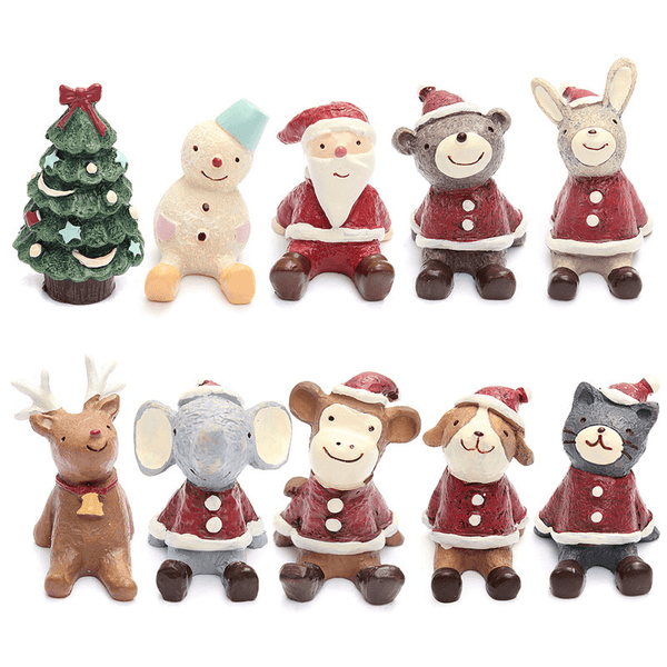 Lovely Christmas Wedding Santa Animals Decoration Cute Resin Gift Home Decor Furnishings - MRSLM