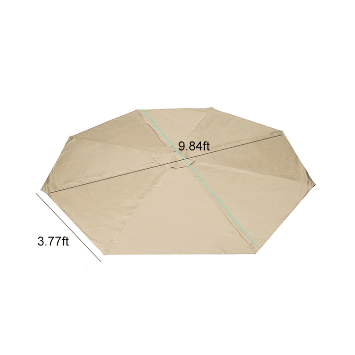 GREATT 3M Outdoor Umbrella Canopy Replacement Fabric Garden Parasol Roof for 8 Arm Sun Cover - MRSLM