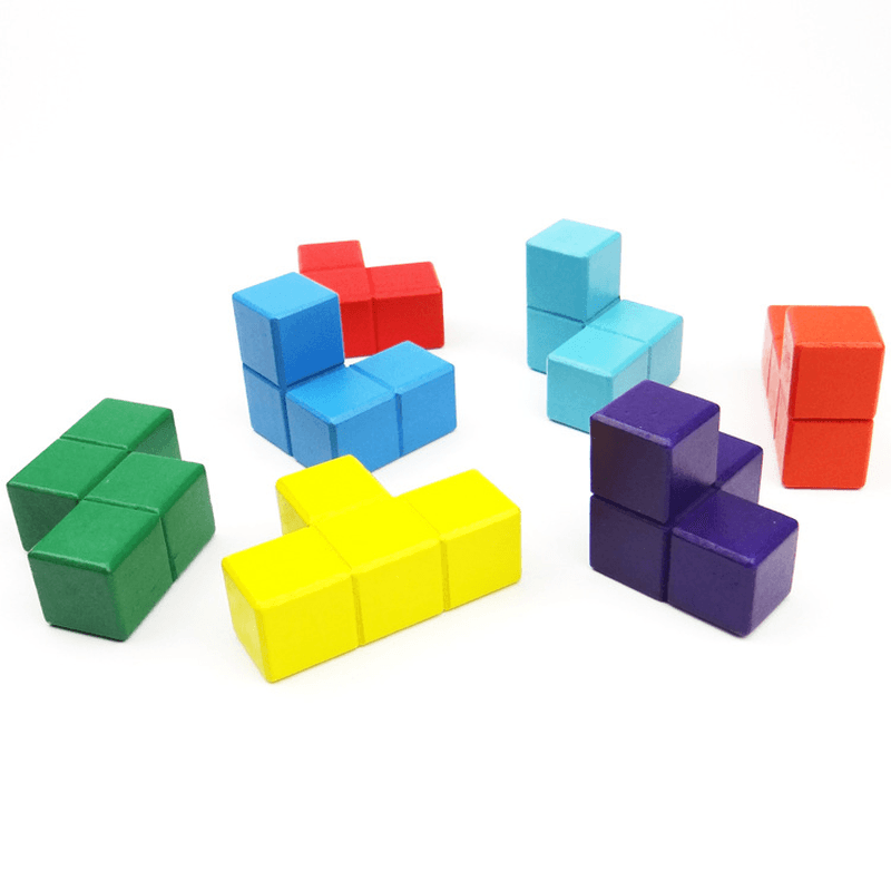 Child Wooden Building Blocks Toys Lightweight Cubes Set Kids Educational Toys Gift - MRSLM