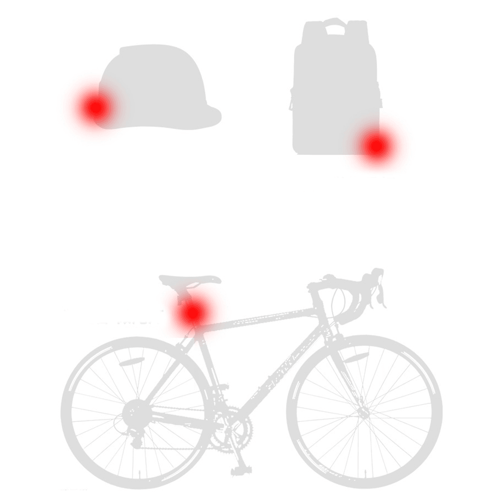BIKIGHT Bicycle Rear Light 4 Modes Adjustable USB Rechargeable Waterproof Bike LED Taillight Helmet Safety Warning Lamp - MRSLM