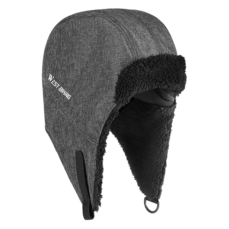 WEST BIKING Windproof Fleece Hat Outdoor Cycling Skiing Winter Warm Thermal Headwear Portable Waterproof Cycling Helmets - MRSLM