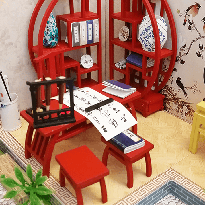Hongda S921 DIY Cabin Ink Bamboon in Breezing Hand-Assembled Doll House Model Toy - MRSLM