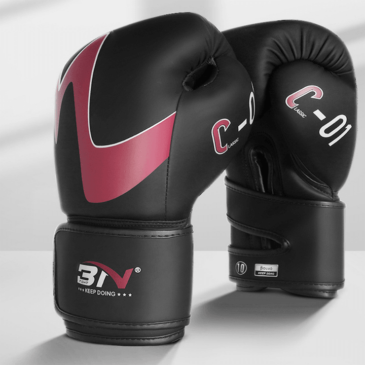 10/12 OZ PU Sports Boxing Gloves Adult Men and Women Fight Sanbag Fighting Trainning Rubber Breathable Thickened - MRSLM