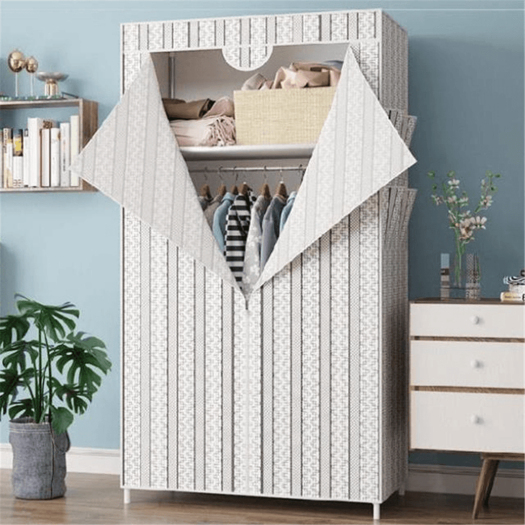 70X45X160Cm Foldable Non-Woven Fabric Wardrobe Home Clothes Closet Storage Organizer - MRSLM