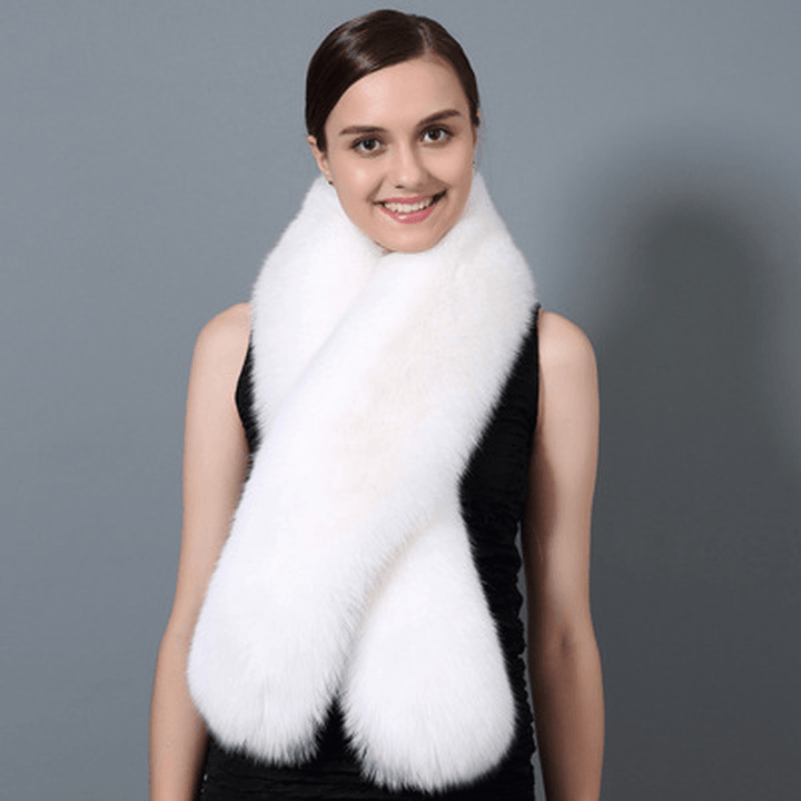 Korean Fashion All-Match Fur Scarf Ladies Winter Fox Fur Collar Thick Warm Fur Collar - MRSLM