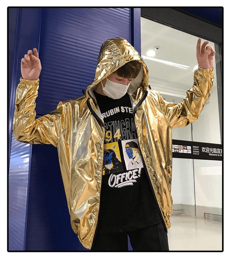 Gold and Silver Reflective Laser Show Shiny Jacket - MRSLM