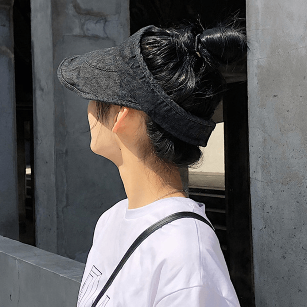 Washed Denim Top Hat Sun Protection Breathable Adjustable - MRSLM