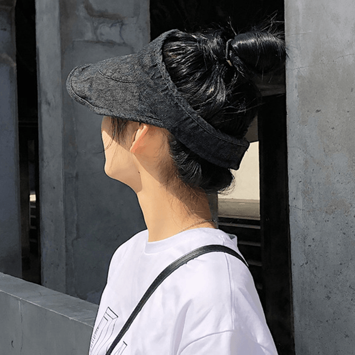 Washed Denim Top Hat Sun Protection Breathable Adjustable - MRSLM