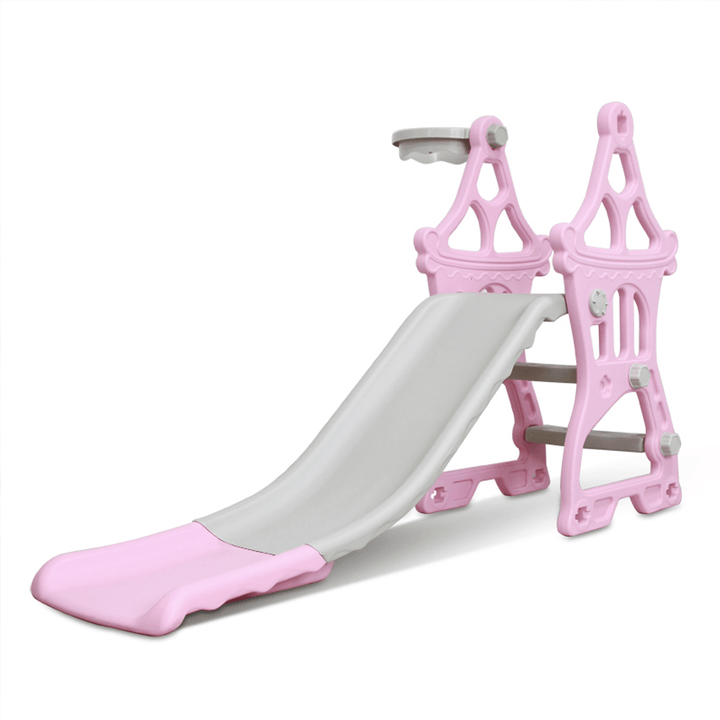 3 in 1 Kids Slide Swing Combination Children Indoor Playground Househeld Swing Toys + Basketball Hoop + Slide - MRSLM