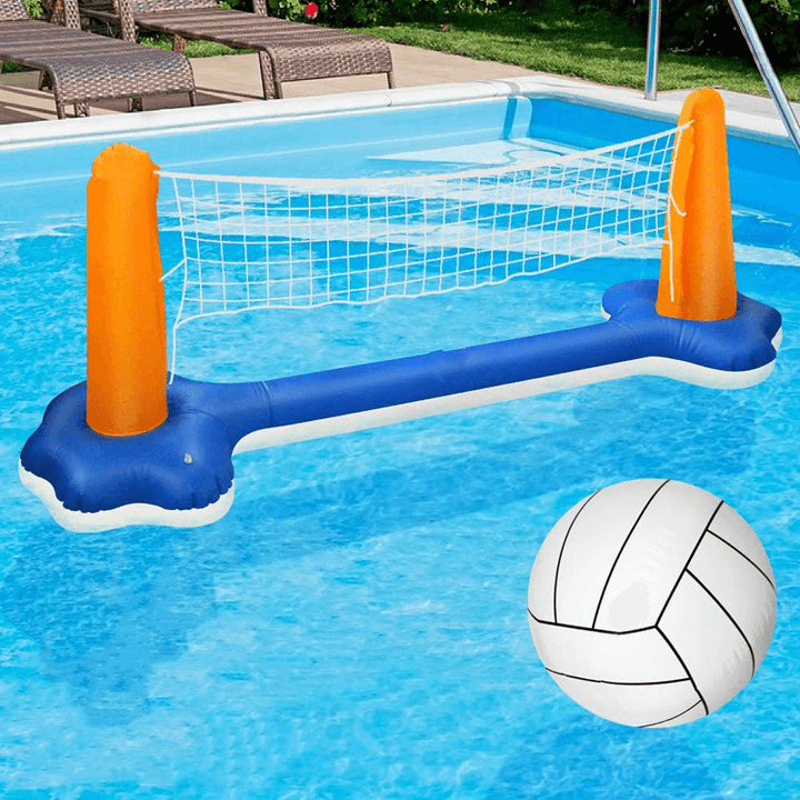 Inflatable Water Volleyball Net Basketball Hoop Basketball Volleyball Floating Toys Swimming Pool Toy Set - MRSLM