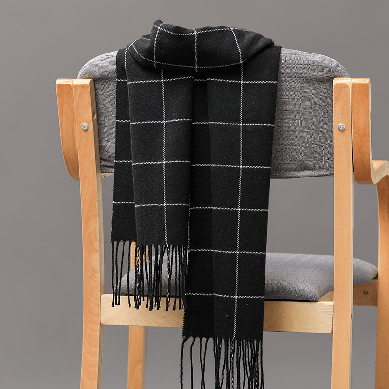 British Plaid Imitation Cashmere Tassels Couple Parent-Child Men'S Scarf - MRSLM