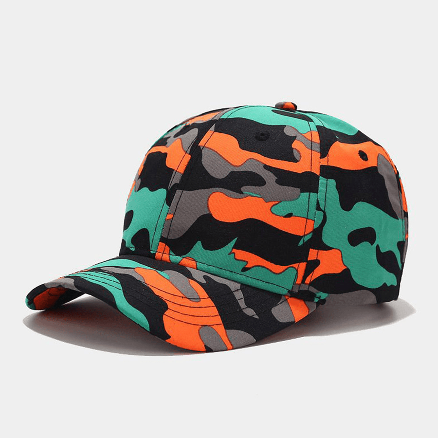 Unisex Camouflage Baseball Cap Colored Graffiti Cotton Outdoor Suncreen Wild Fitted Hat - MRSLM