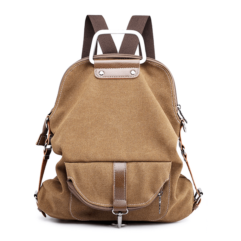 Women Multi-Functional Casual Messenger Bag Canvas Backpack - MRSLM