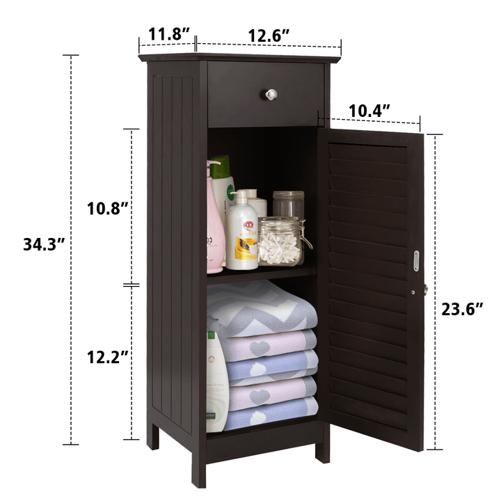 Kingso Wooden Bathroom Floor Cabinet Free Standing Storage Cabinet with Doortall Bathroom Cabinet Storage and Organizer - MRSLM