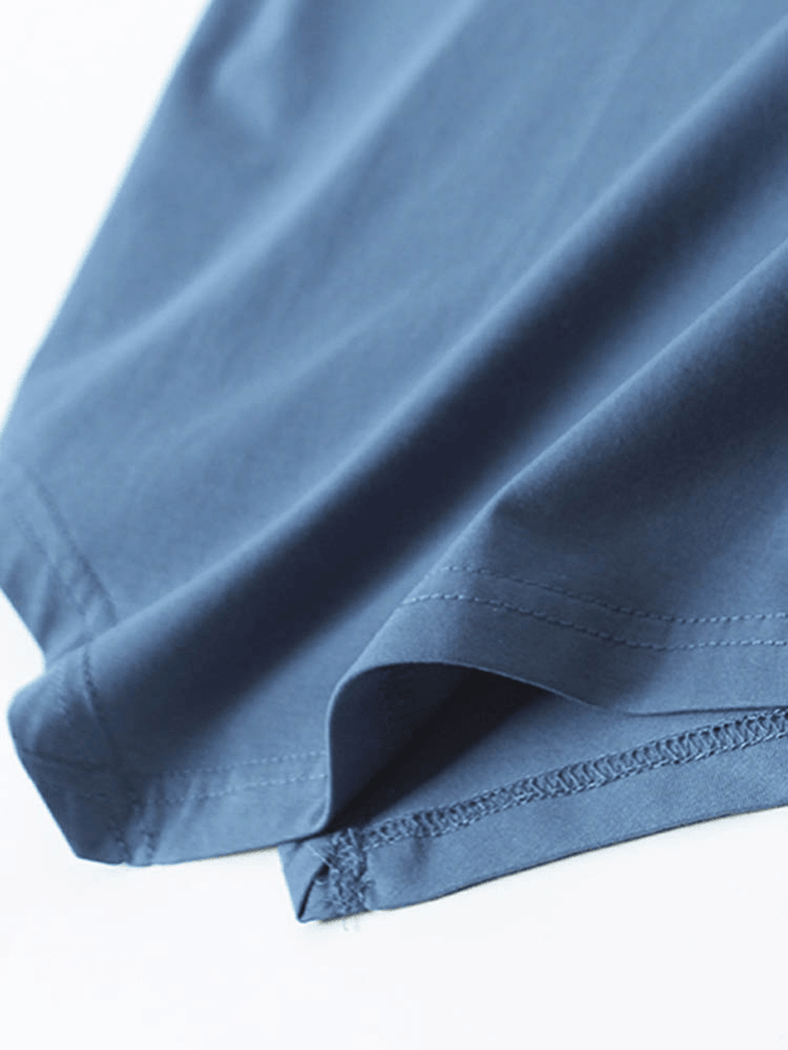 Cotton Short Sleeve O Neck Stripe Pants Loose Pajama Set - MRSLM