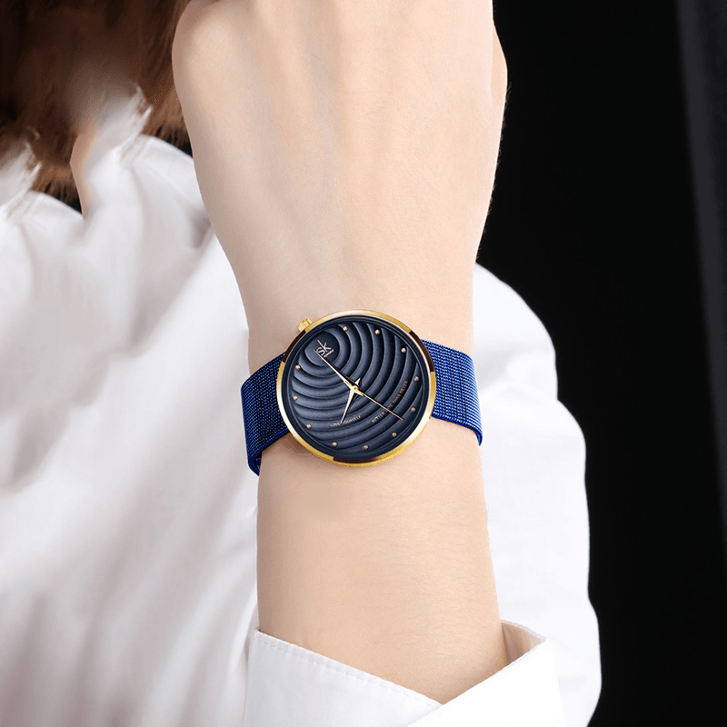 SHENGKE SK K0138 Women Fashion Full Steel Strap Simple Dial Watch Quartz Watch - MRSLM