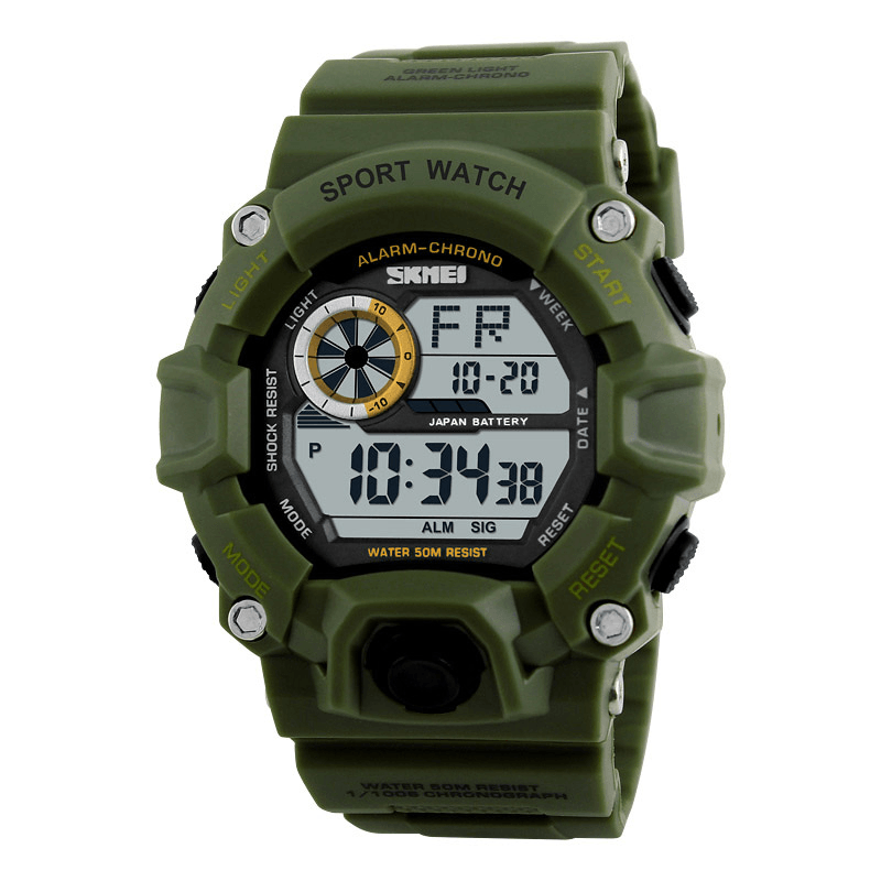 SKMEI 1019 Digital Watch Fashion Multi-Funcional Sports Chronograph 50M Waterproof Men Wrist Watch - MRSLM