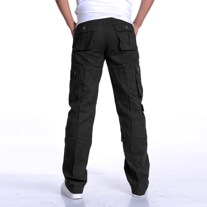 Men'S Casual Sports Multi-Pocket Loose Long Pants - MRSLM