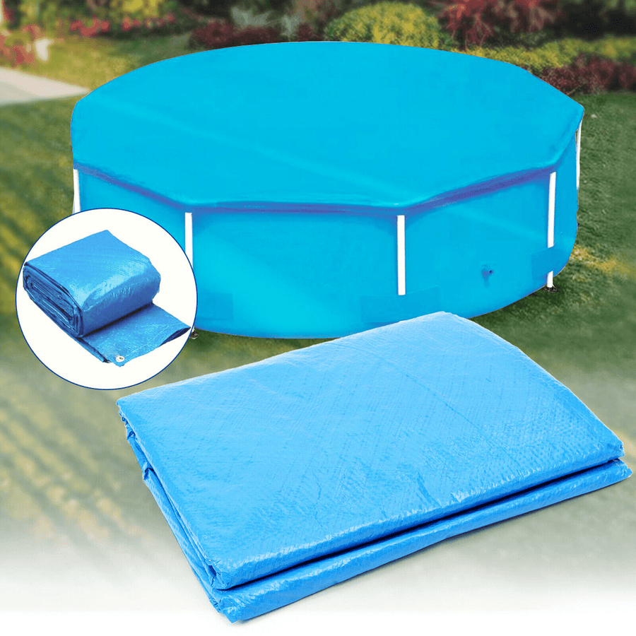 15Ft Inflatable Swimming Pool Protective Cover Dustproof Protection Mat for Outdoor Backyard Garden - MRSLM