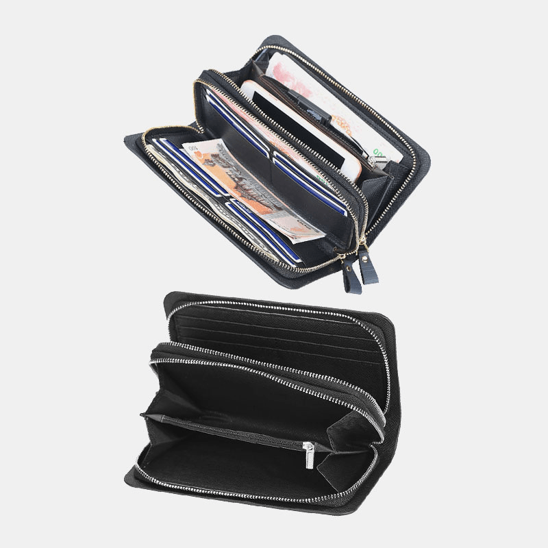 Baellerry Men PU Leather Large Capacity Multi-Card Slot Carry Handle Casual Clutch Bag Card Holder Wallet - MRSLM