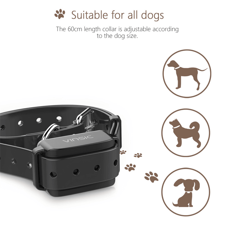 Cartoon Design Waterproof Dogs Training Collar Adjustable 60Cm Length Collar 5 Levels Remote Control Easy to Operate Suitable for Outdoor Sports - MRSLM