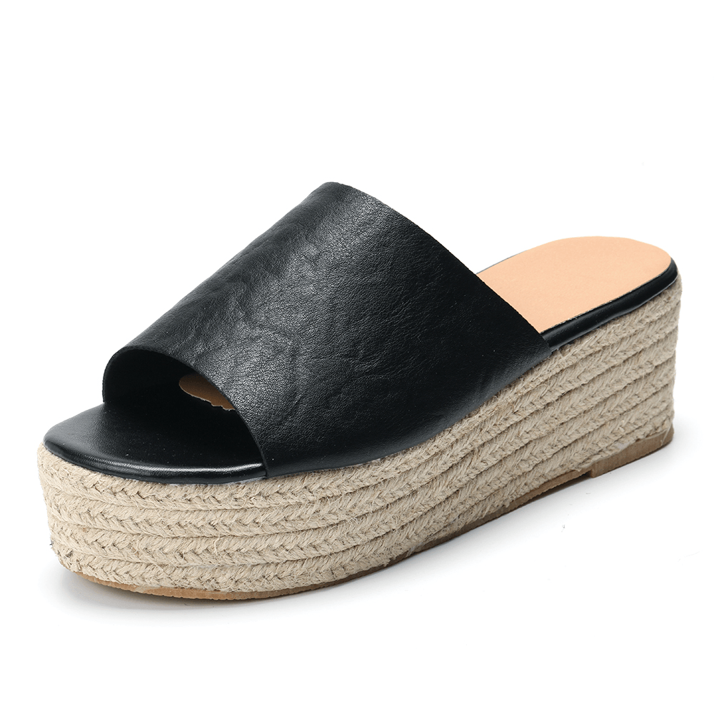 Serpentine Soft Comfortable round Toe Wedge Comfy Slippers - MRSLM
