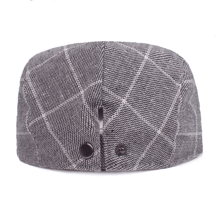 Men'S Plaid Cap Cotton College Style - MRSLM