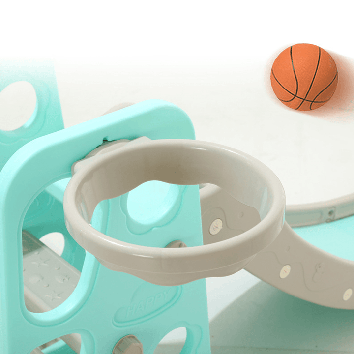 Toddler Climber and Swing Set Multifunctional Climber Slide Playset W/Basketball Hoop,Best Game for 0-6 Age Kids - MRSLM
