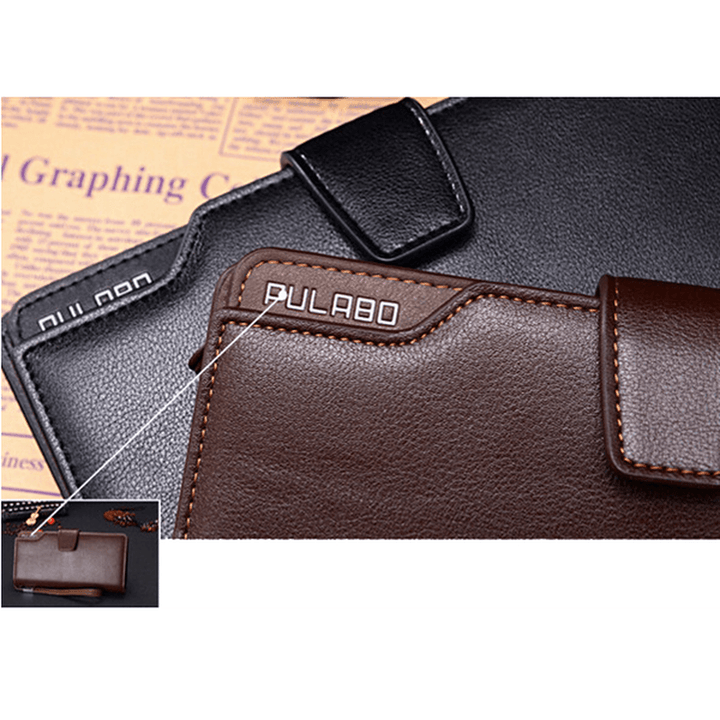 Men Leather Business Long Wallet Credit Card Organizer - MRSLM