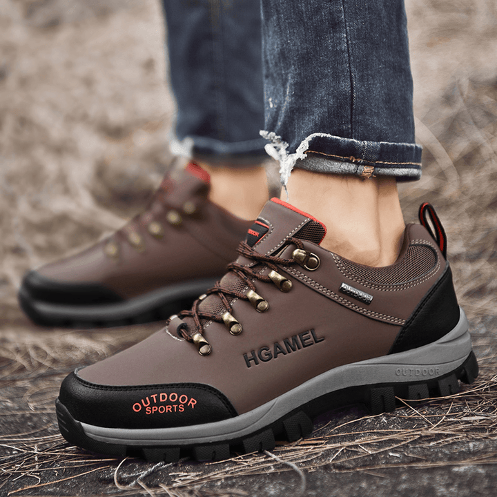 Men Low-Top Soft Sole Comfy Non Slip Outdoor Climbing Hiking Casual Sport Shoes - MRSLM