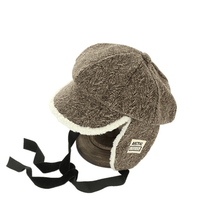 New Knit Hat Female Wild Patch Thick Lamb Cashmere Warm Outdoor Travel Ear Protection Lei Feng Hat - MRSLM