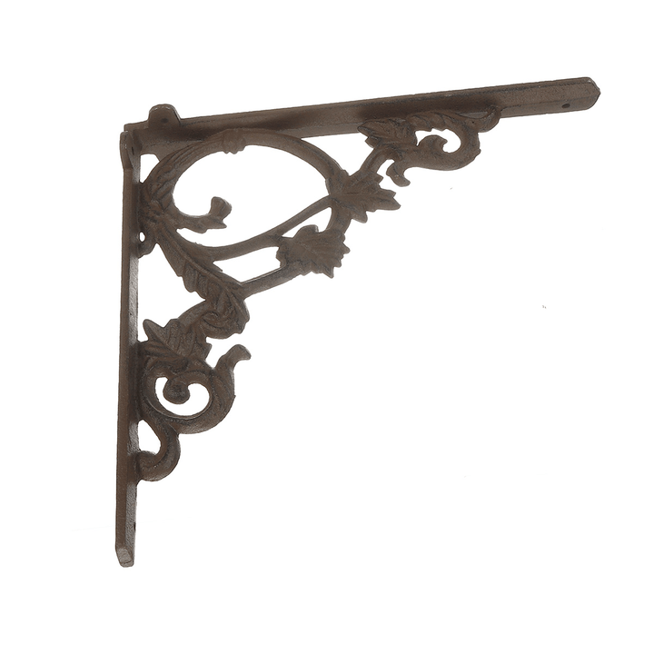 23×23.5×2Cm Wall Shelf Mount Bracket Cast Iron Support Mounted Supporter Home Garden Rusty - MRSLM