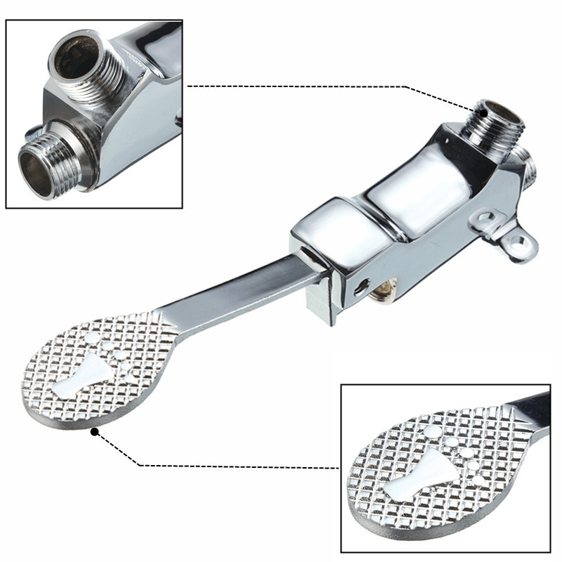 Single Handle Foot Pedal Valve Faucet Kitchen Bathroom Copper Basin Sink Tap - MRSLM