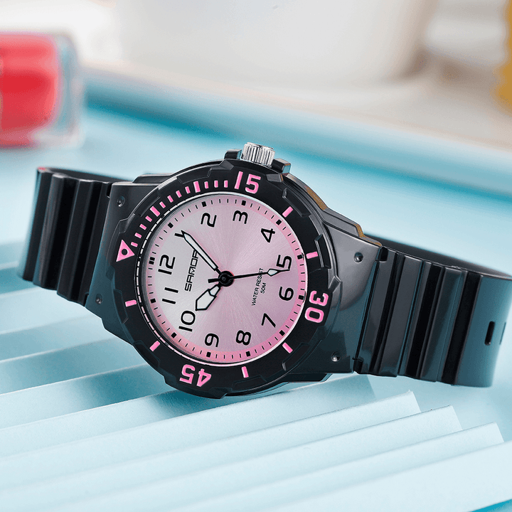 SANDA 6011 Fresh Color Silicone Strap Ultra Light-Weight Women Quartz Watch - MRSLM