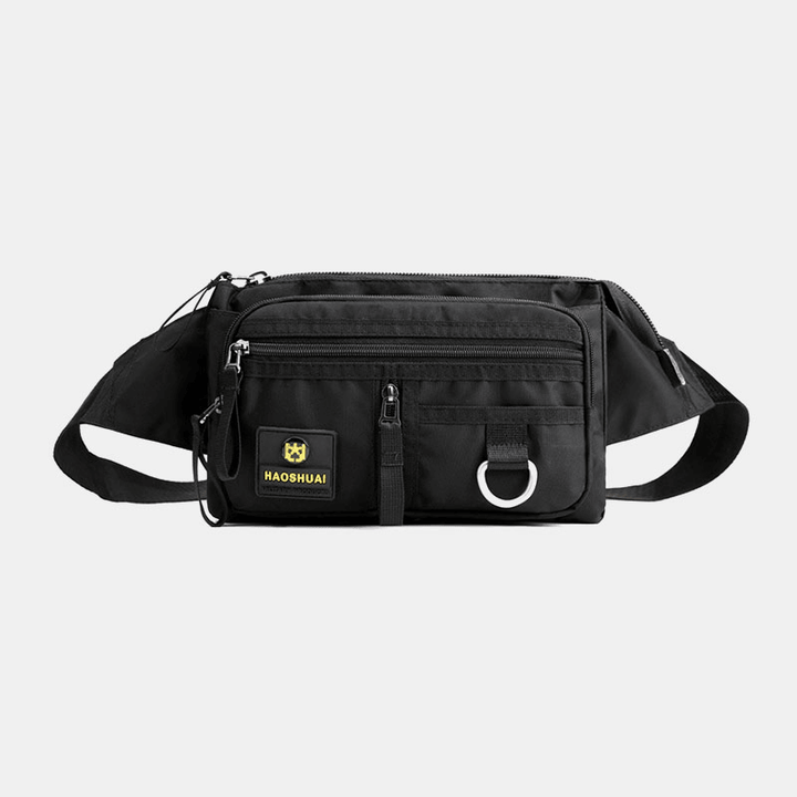 Men Nylon Multi-Layer Large Capacity Chest Bag Multi-Pocket Anti-Theft Waist Bag Crossbody Shoulder Bag - MRSLM