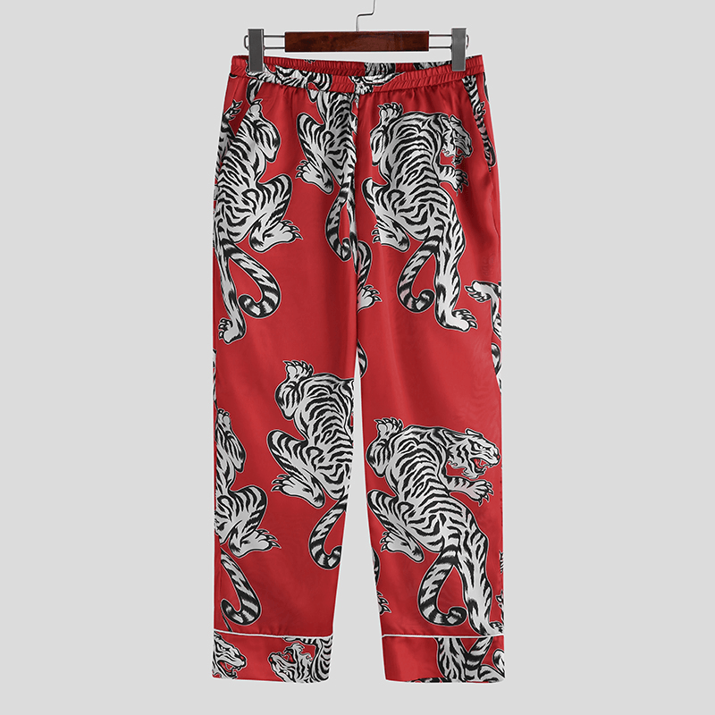 Mens Tiger Printed Comfy Long Trousers Casual Pants - MRSLM