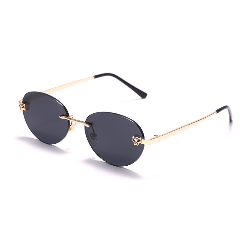 Fox Head Frameless Trendy Metal Trim Sunglasses - MRSLM