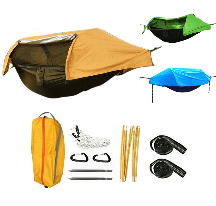 Multi-Functional Waterproof Windproof Tent with Insect Net Ultralight Hammock Aerial Tent Portable Outdoor Camping 270X140Cm - MRSLM