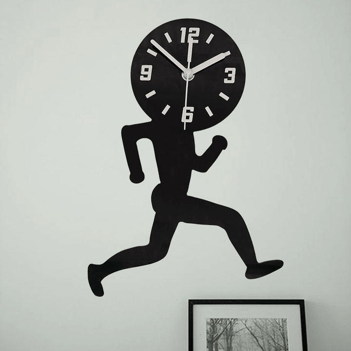 Emoyo ECY041 Man Runing Pattern Wall Clock 3D Wall Clock for Home Office Decorations - MRSLM