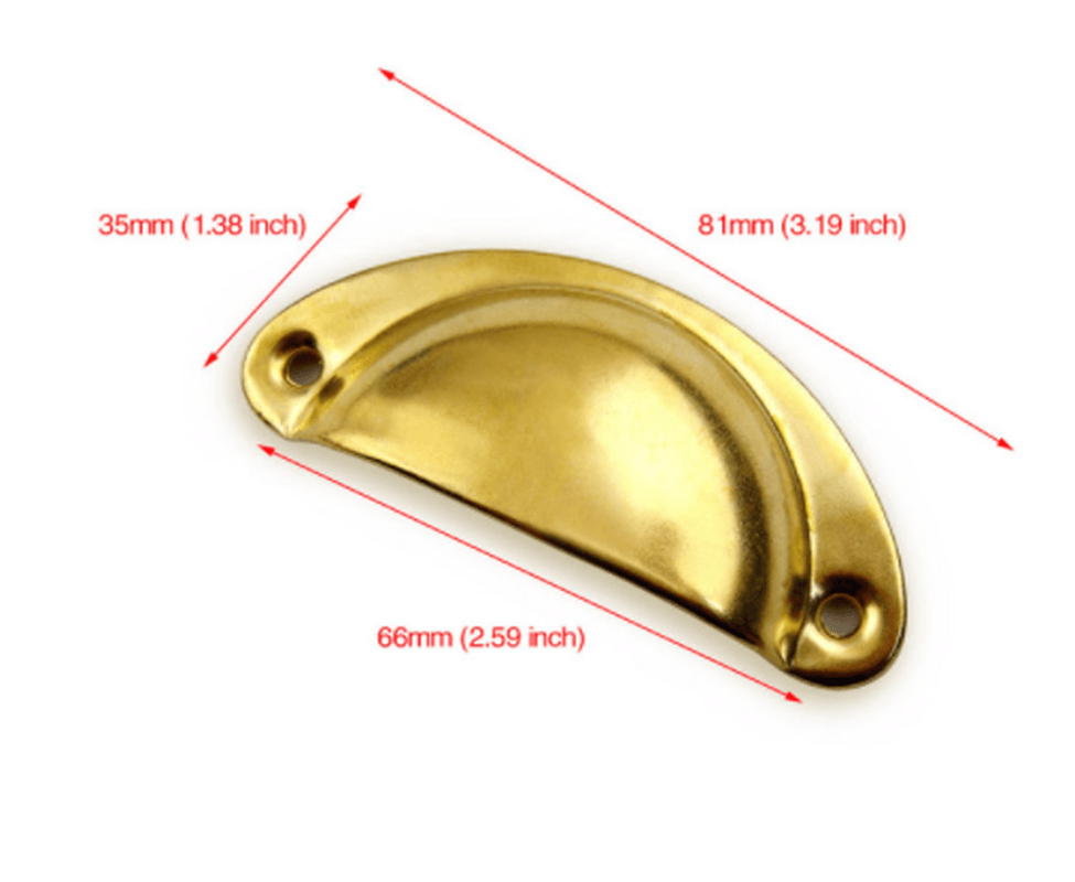 Shell Handle Medical Cabinet Drawer Handle Semi-Circular Simple Retro Chinese Handle Bronze Antique Small Handle - MRSLM