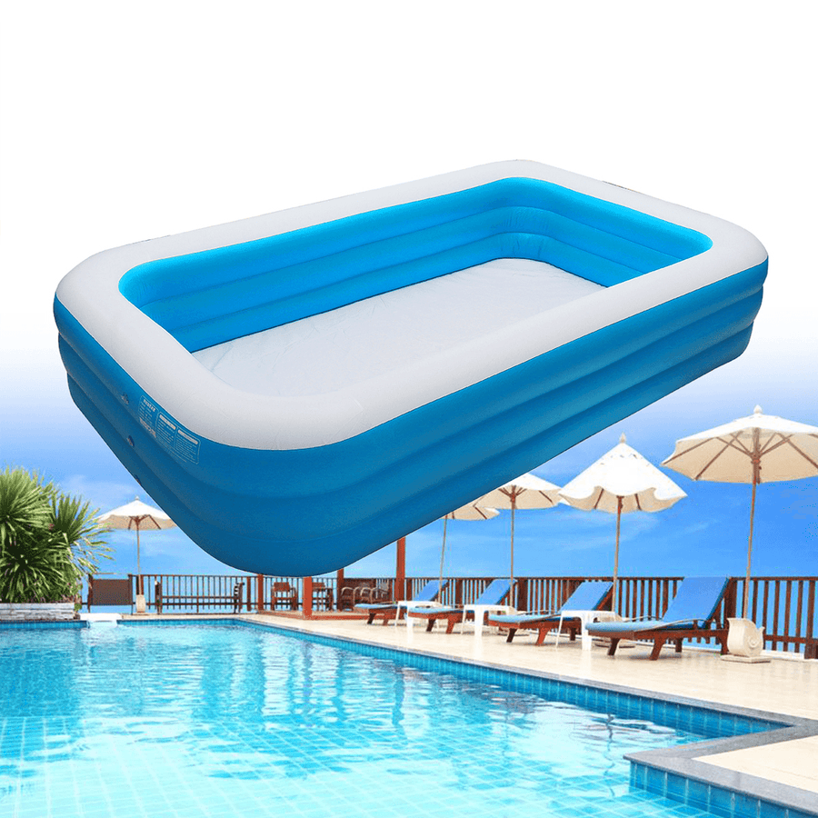 1.3/1.5/1.8/2.1M PVC Inflatable Swimming Pool Outdoor Garden Family Summer Ground Pool - MRSLM