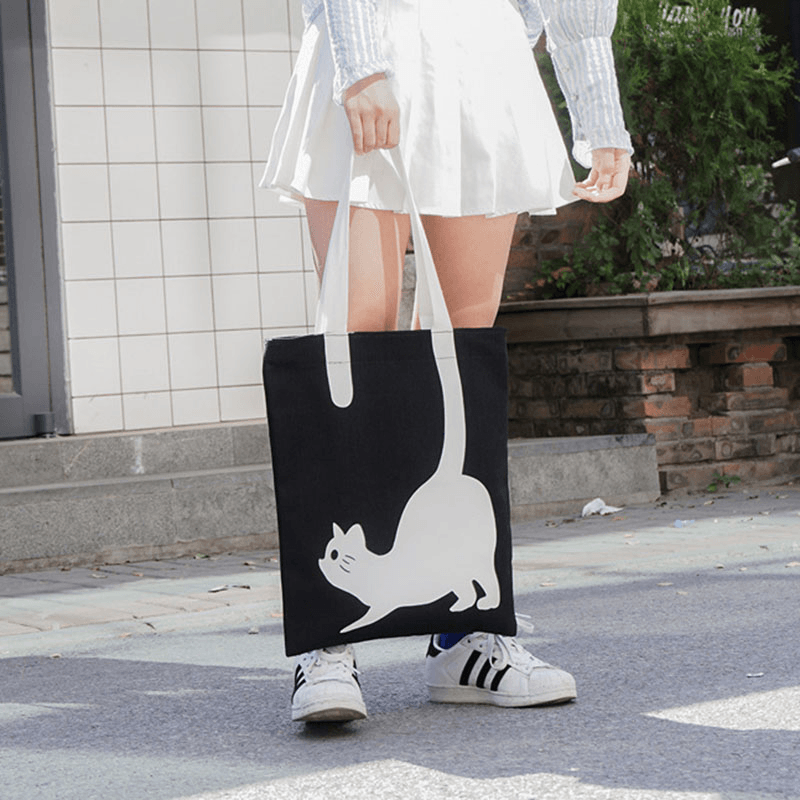 Women Fashion Casual Crossbody Bag Cat Pattern Handbag for Date School - MRSLM