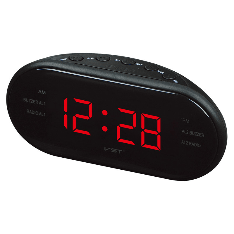 VST ST-3 Led AM FM Radio Digital Brand Alarm Clock Backlight Snooze Electronic Designer - MRSLM